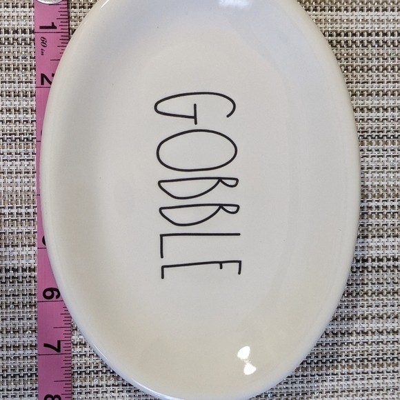 Rae Dunn GOBBLE Appetizer Snack Farmhouse Plates (x4) NWT - Picture 3 of 4